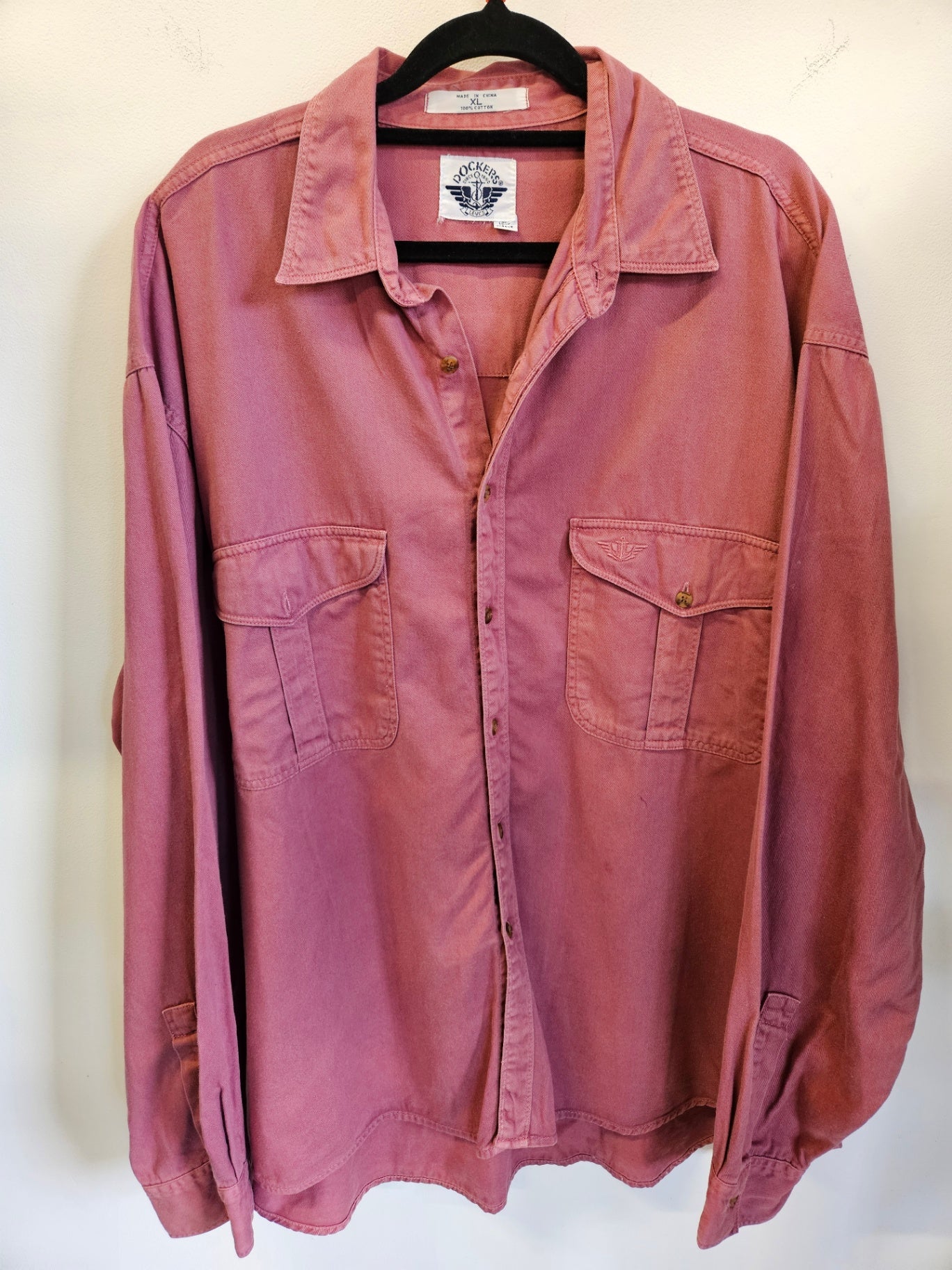 DOCKERS COTTON SHIRT PINK SIZE XL