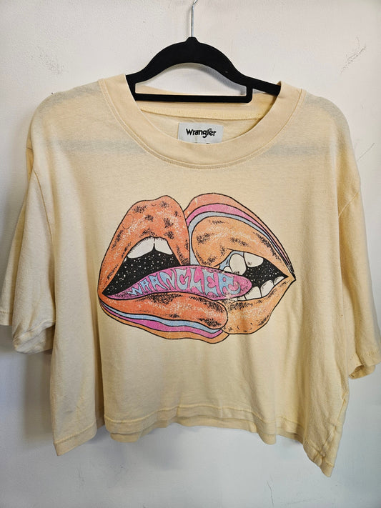 WRANGLER COTTON CROP T SHIRT YELLOW SIZE 12