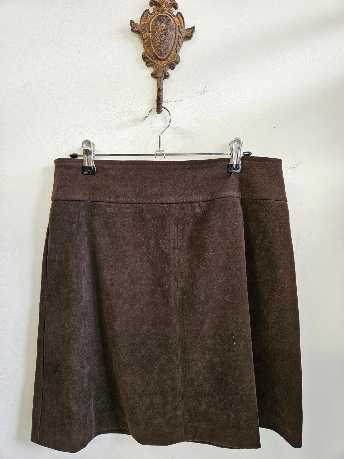 SURVIVAL SUEDE LOOK SKIRT BROWN SIZE 12