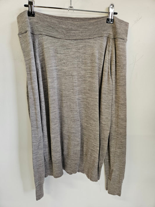 UNIQLO MERINO LONG SLEEVE OFF SHOULDER TOP GREY SIZE XL