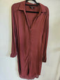 MAX VISCOSE SHIRT DRESS BURGUNDY SIZE 8