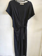 EB & IVE COTTON SHORT SLEEVE MAXI DRESS BLACK SIZE L