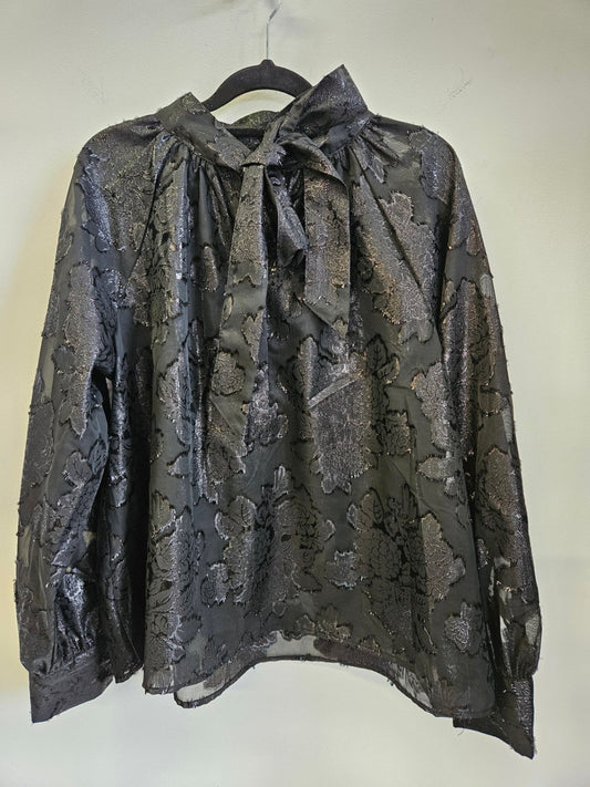 WORTHINGTON POLYESTER BLAZER BLACK METALLIC SHEEN SIZE M