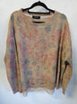 ERIKA MORA LLAMA WOOL BLEND KNITTED LONG SLEEVE TOP BEIGE FLORAL SIZE L