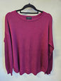 LIZ CLAIRBORNE RAYON KNIT LONG SLEEVE TOP FUSCHIA SIZE S