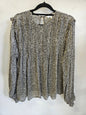 MAX VISCOSE LONG SLEEVE TOP BEIGE LEOPARD SIZE 8