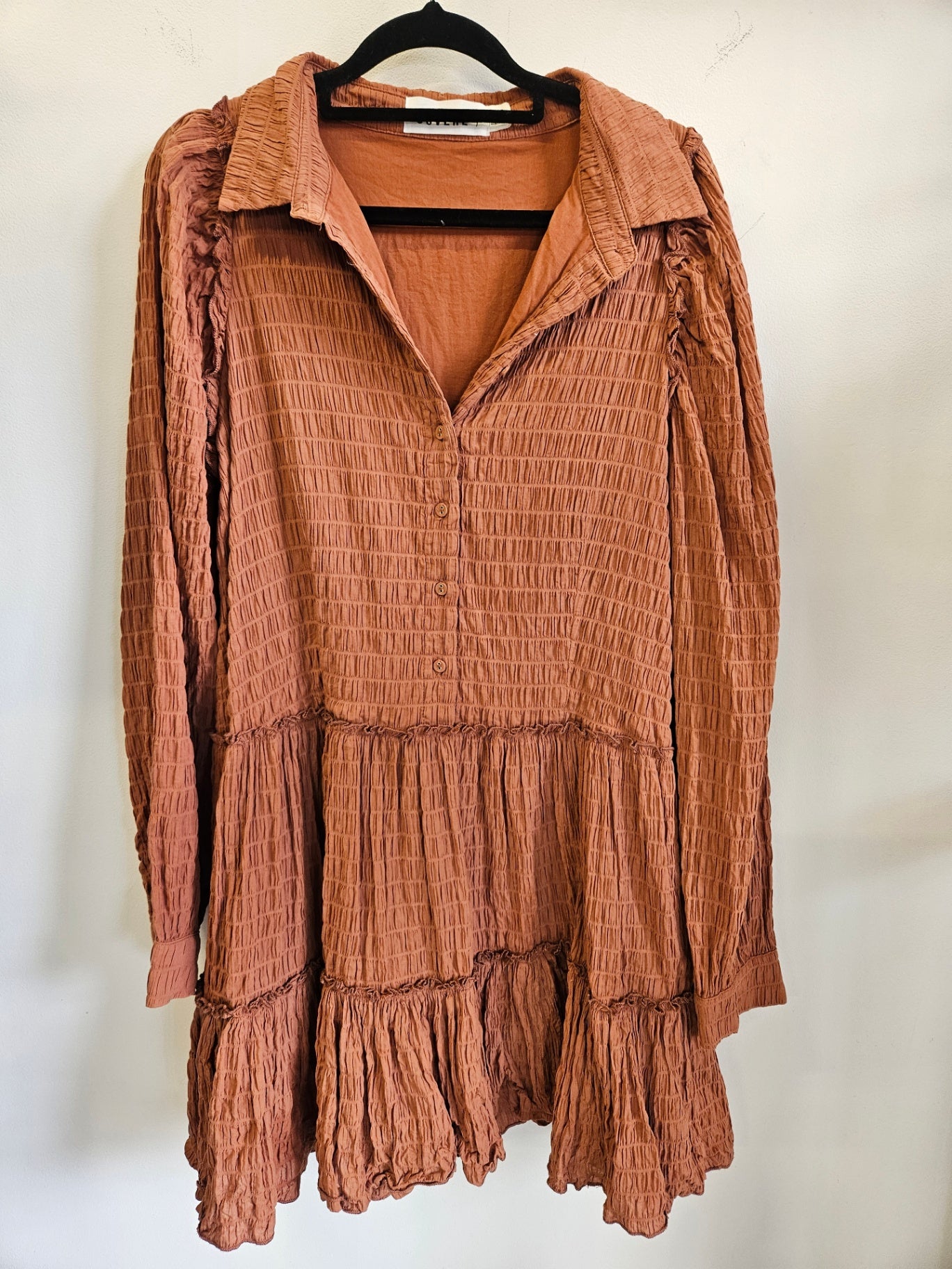 SOVERE COTTON ELASTANE DRESS RUST SIZE 12