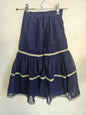 SHEER EMBROIDERED TRIM PANTS NAVY SIZE 5
