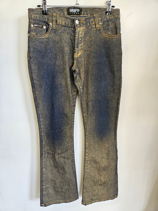 GRIPP COATED DENIM JEANS BLUE GOLD SIZE S
