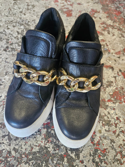 GELATO LEATHER SHOES BLACK SIZE 38