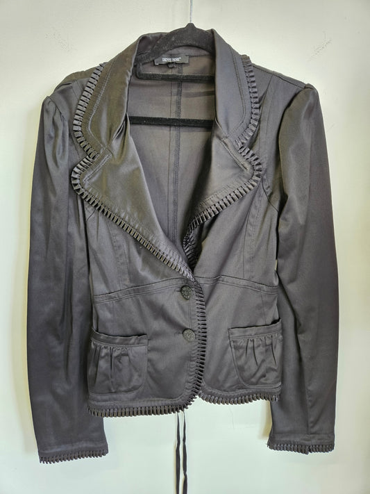 DENNY ROSE SATIN BLAZER BLACK SIZE L