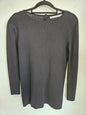 ZARA VISCOSE KNIT LONG SLEEVE TOP BLACK SIZE S