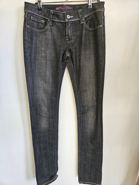 LEE DENIM SUPERTUBE JEANS BLACK WASH SIZE 9