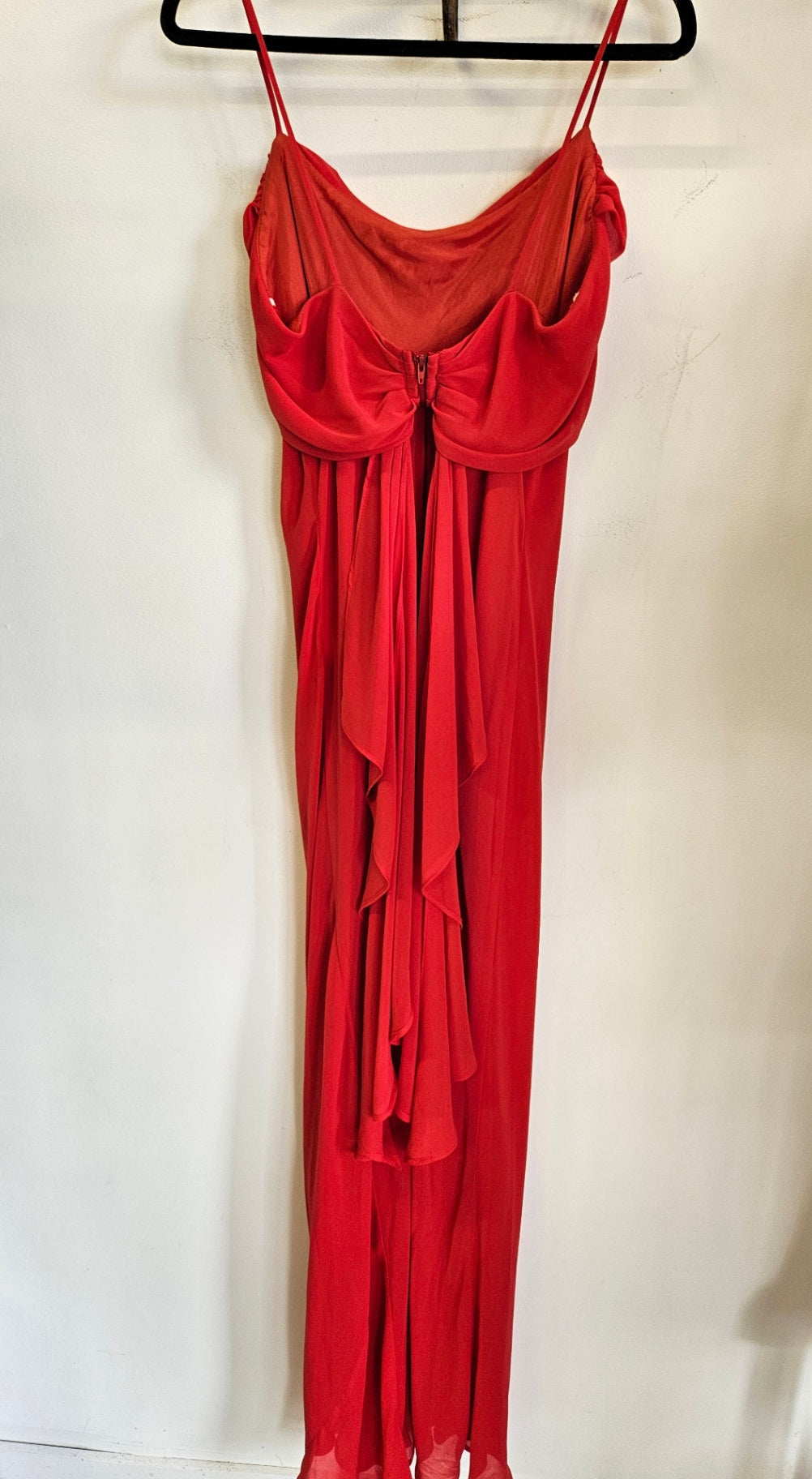 VANESSA TONG CHIFFON FORMAL MAXI DRESS RED SIZE 14