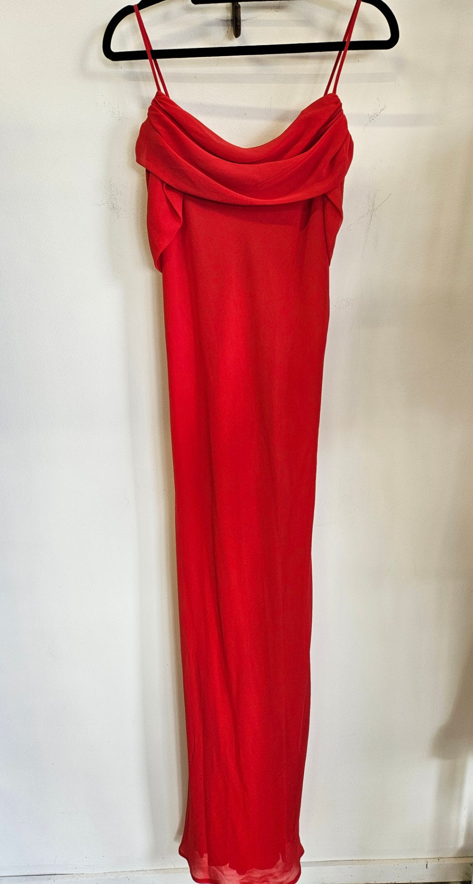 VANESSA TONG CHIFFON FORMAL MAXI DRESS RED SIZE 14