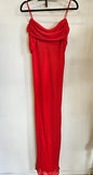 VANESSA TONG CHIFFON FORMAL MAXI DRESS RED SIZE 14