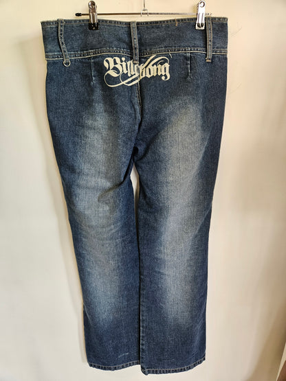 VINTAGE BILLABONG DENIM WIDE LEG LOW WAIST JEANS MID BLUE SIZE 11
