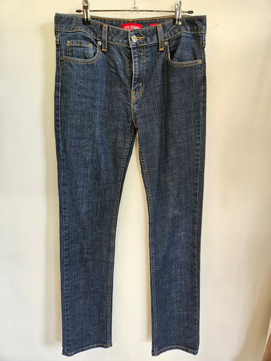 LEVIS 873 DENIM MID RISE SKINNY JEANS Dark Blue SIZE 12