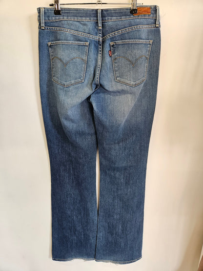 LEVIS DEMI CURVE CLASSIC DENIM MID RISE BOOTCUTJEANS MID BLUE SIZE 30