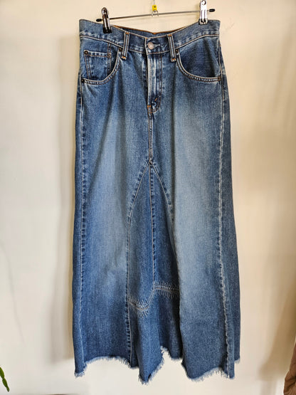 LEVIS DENIM MAXI SKIRT MID BLUE SIZE 10