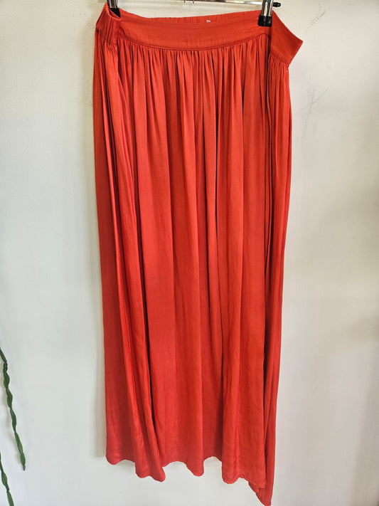 SOFT SATIN MAXI SKIRT TANGERINE SIZE 14