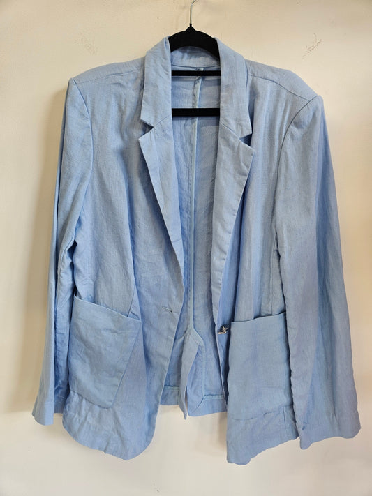 LINEN BLAZER LIGHT BLUE SIZE 14
