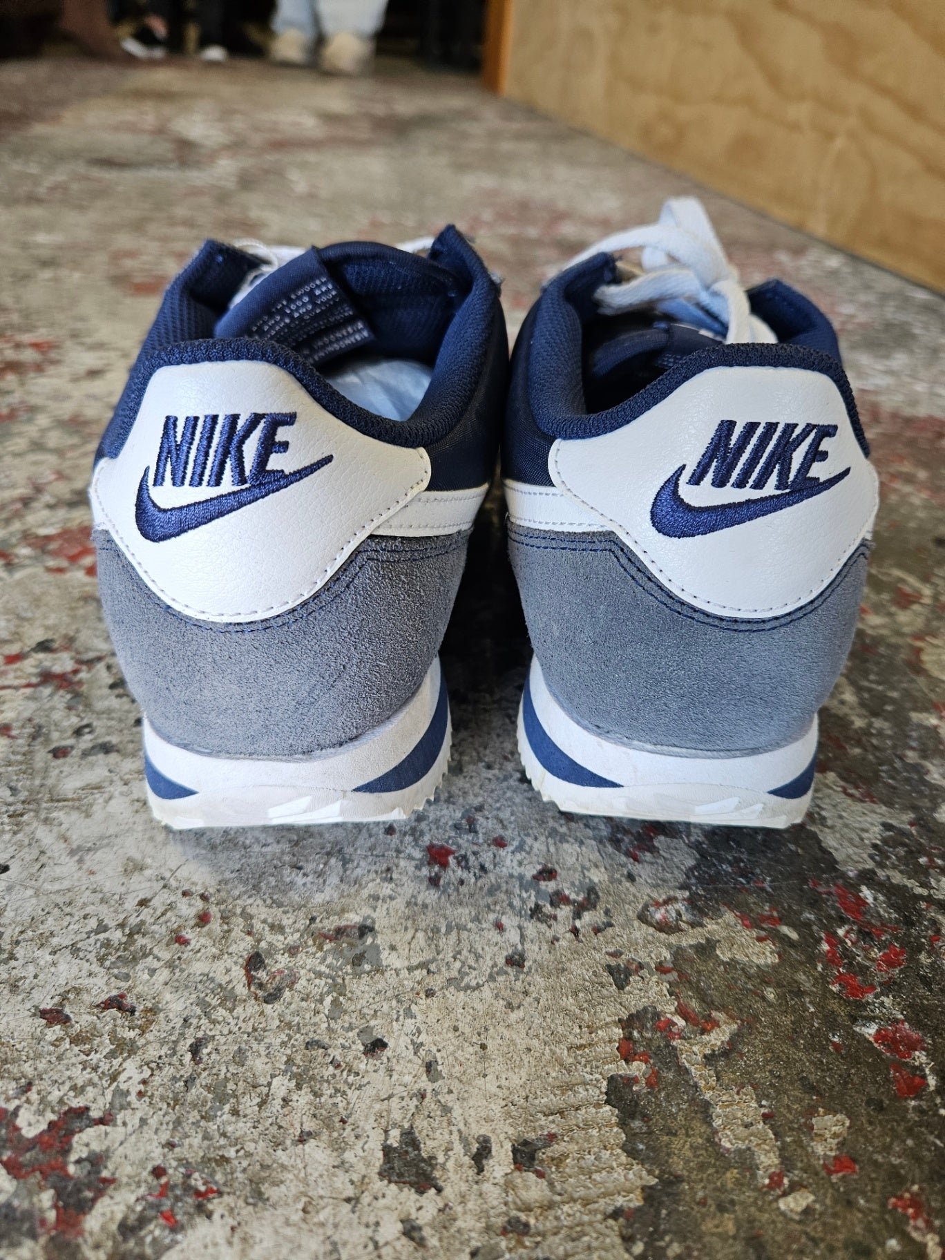 NIKE CORTEZ SUEDE NYLON SNEAKERS NAVY GREY SIZE US10