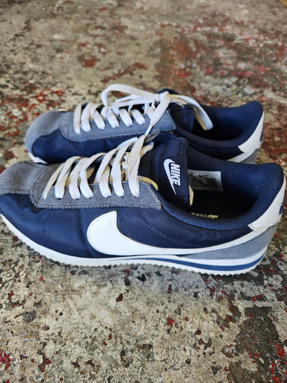 NIKE CORTEZ SUEDE NYLON SNEAKERS NAVY GREY SIZE US10