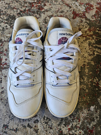 NEW BALANCE 550 LEATHER UPPER SNEAKERS WHTIE BURGUNDY NAVY SIZE 8US