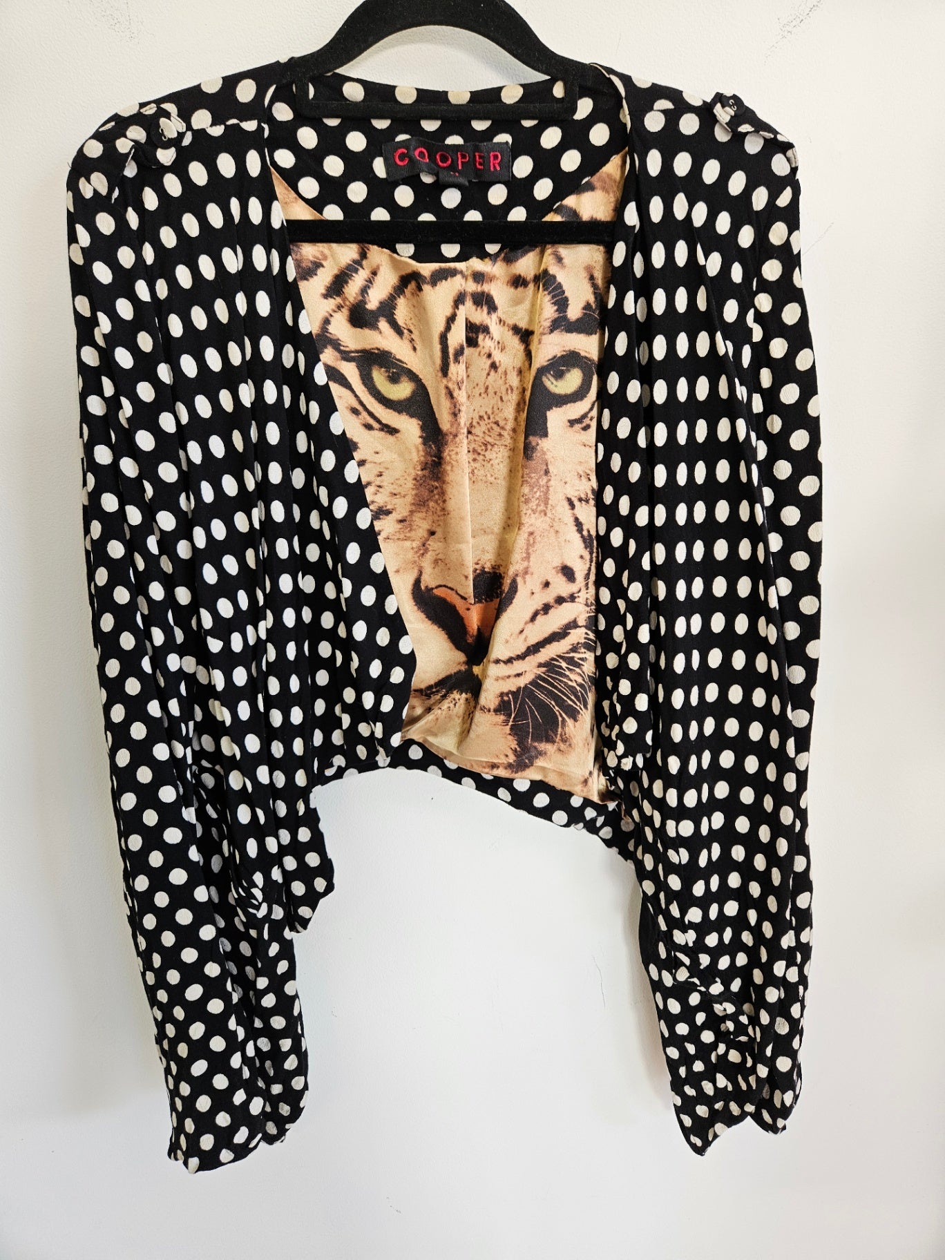 COOPER VISCOSE CROP JACKET BLACK SPOT SIZE L