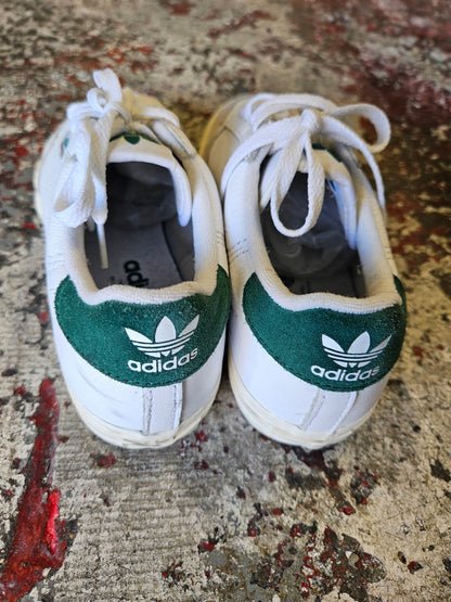 ADIDAS LEATHER SNEAKERS WHITE GREEN SIZE 8US