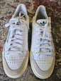 ADIDAS LEATHER SNEAKERS WHITE GREEN SIZE 8US