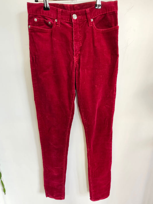 DEJOUR CORDUROY SLIM PANTS CERISE SIZE 7