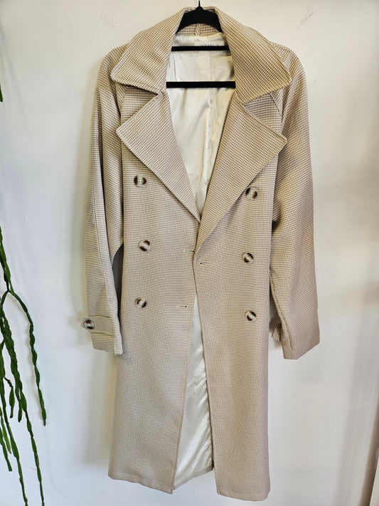 PAGANI RAYON BLEND COAT BEIGE HOUNDSTOOTH SIZE 10
