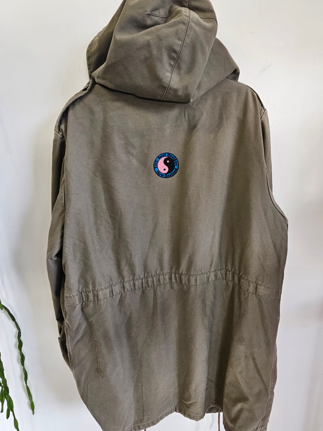 T&C COTTON REMOVABLE FLEECE LINING HOODED JACKET KHAKI SIZE XL