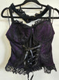 KILLSTAR ELASTANE LACE CORSET TOP BLACK PURPLE SIZE XL
