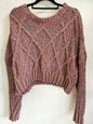 ARIZONA JEANS CO CROP KNITTED SWEATER PINK MULTI SIZE XL