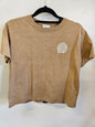 SALTY SHREDS COTTON T SHIRT CARAMEL ACID WASH SIZE 8-10Y
