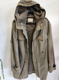 T&C COTTON REMOVABLE FLEECE LINING HOODED JACKET KHAKI SIZE XL