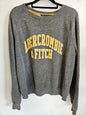 ABERCROMBIE & FITCH COTTON SWEATER GREY YELLOW EMBROIDERED SIZE S