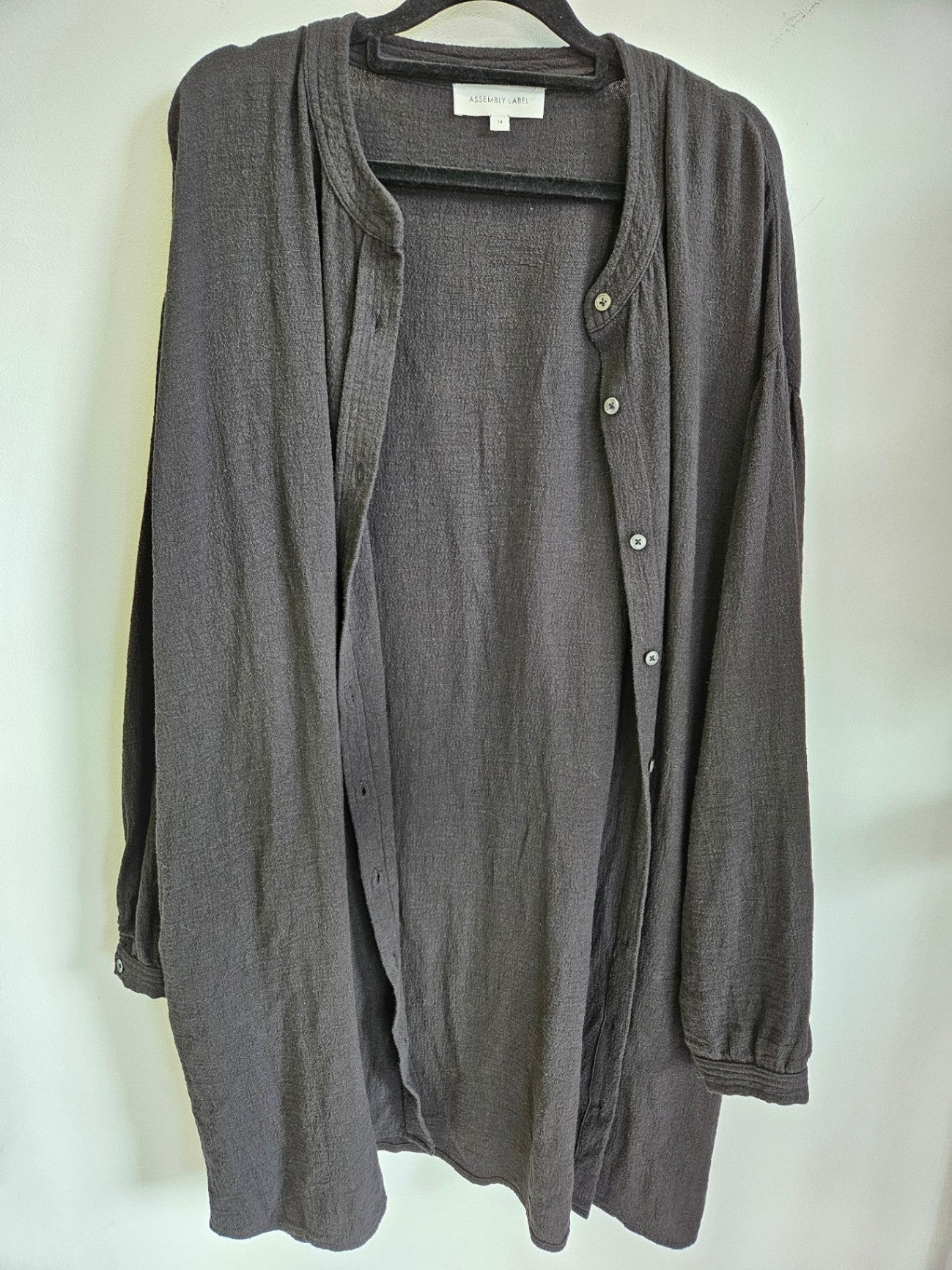 ASSEMBLY LABEL COTTON SHIRT DUSTER Gray SIZE