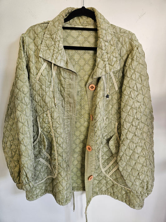 QUILTED LOOK JACKET PISTACHIO SIZE 2XL