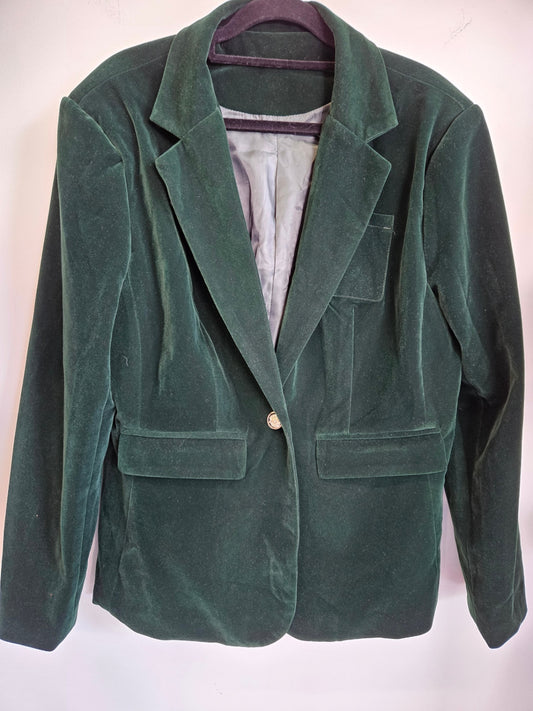 VELVET BLAZER EMERALD SIZE XL