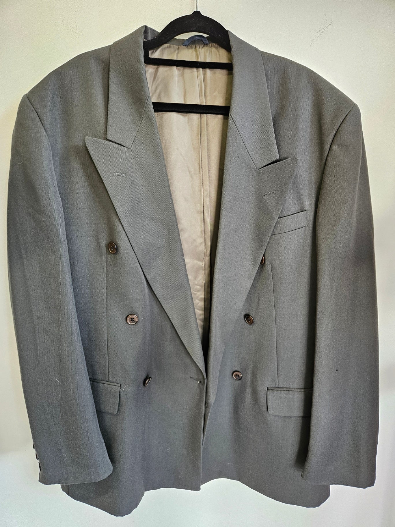 DESIGNER APPAREL WOOL BLAZER CHARCOAL SIZE 18