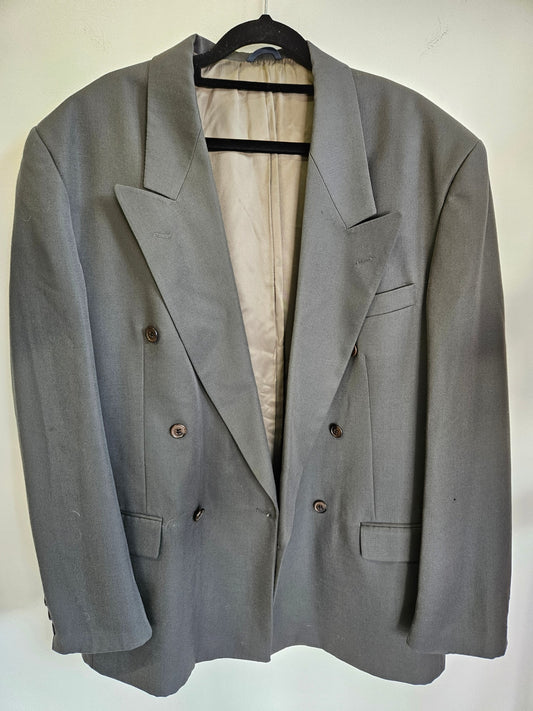 DESIGNER APPAREL WOOL BLAZER CHARCOAL SIZE 18