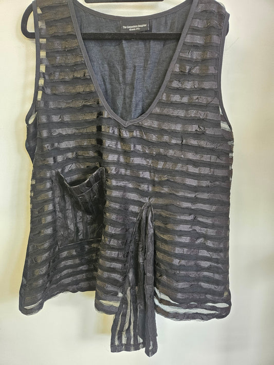 THE CARPENTERS DAUGHTER SLEEVELESS TOP BLACK SIZE 16