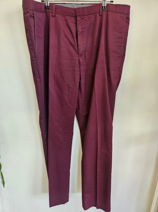 COUNTRY ROAD COTTON PANTS BURGUNDY SIZE 36