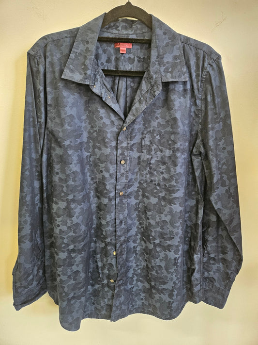BEN SIMON COTTON SHIRT BLUE CAMO SIZE M