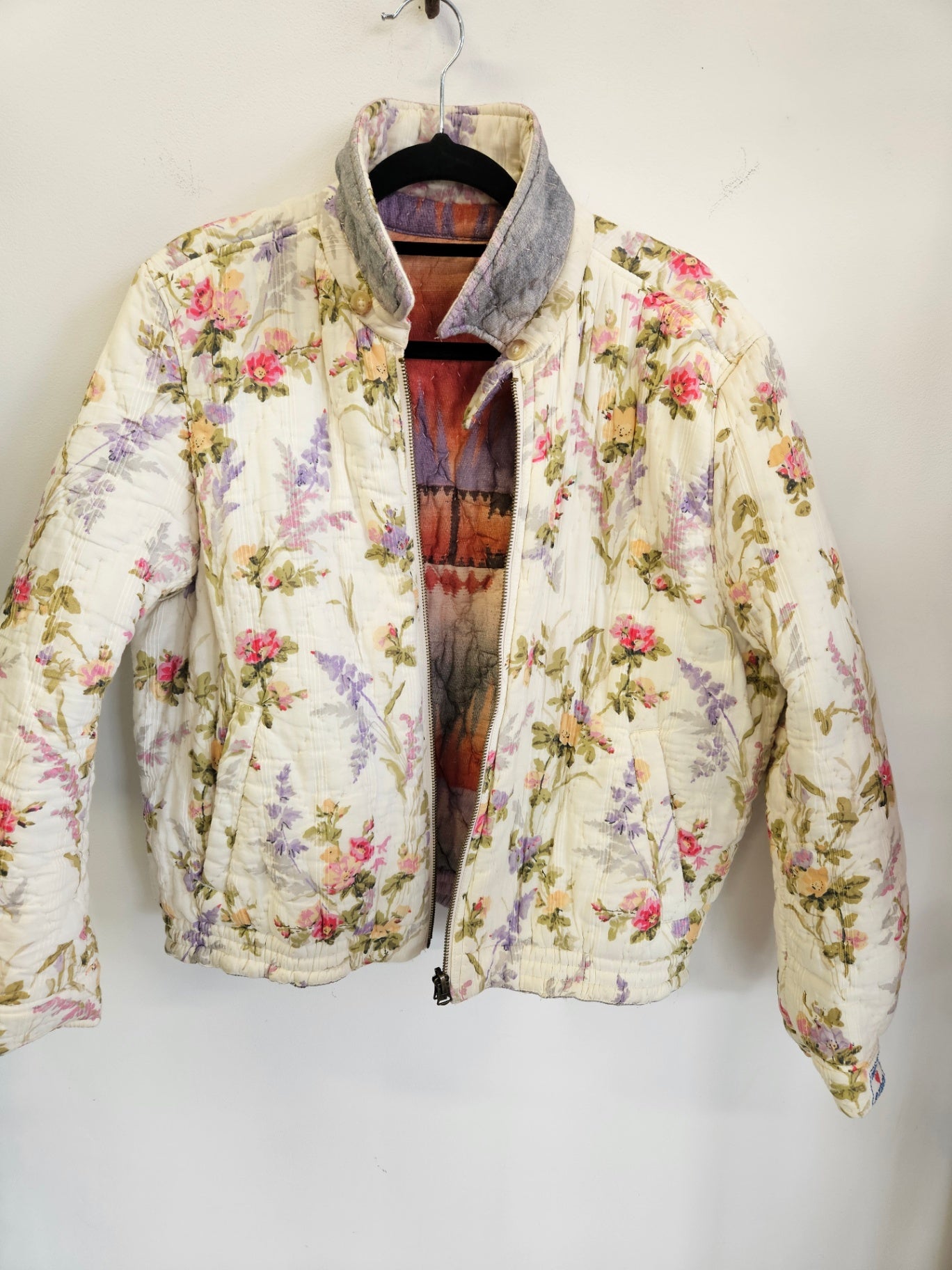 QUILTED REVERSIBLE BOMBER JACKET AZTEC/FLORAL SIZE 10