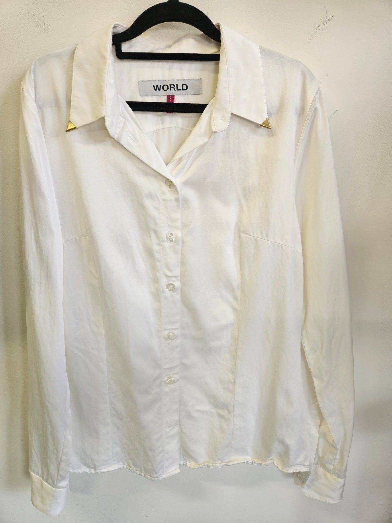 WORLD CUPRO/COTTON LONG SLEEVE SHIRT WHITE SIZE 12
